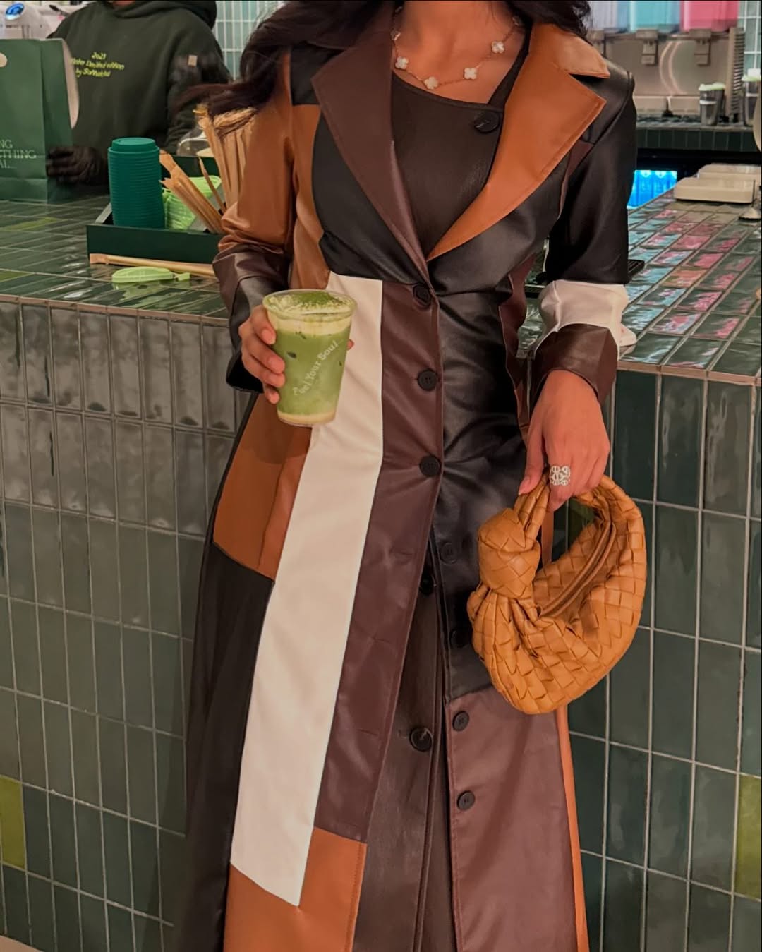 Cobo V neck Leather COAT™